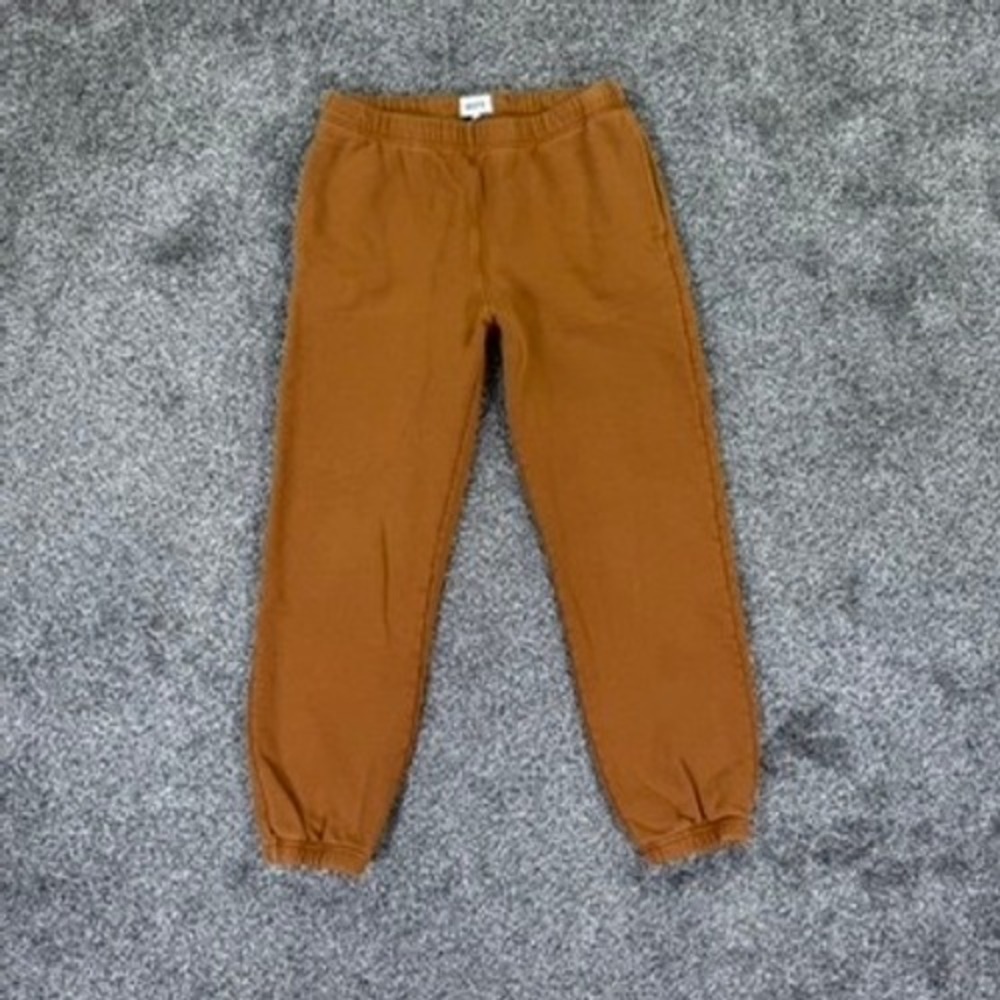 MATE the Label Organic Cotton Fleece Jogger Ginger Brown Women Medium Sweatpants